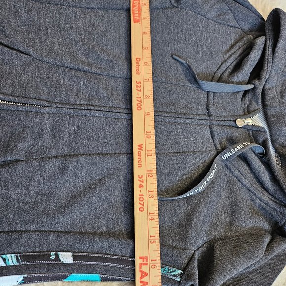 Adidas Neo Women's Grey/White/Aqua Stripped Trim Full Zip Hoodie Long Jacket S - Picture 4 of 10